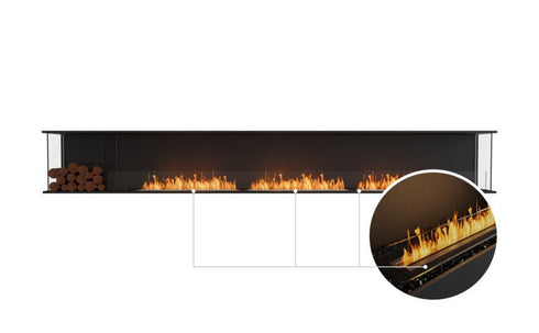 Ecosmart Fire Flex 140BY.BXL Bay Fireplace Insert - Black Finish / Black Burner - ESF.FX.140BY.BXL.B