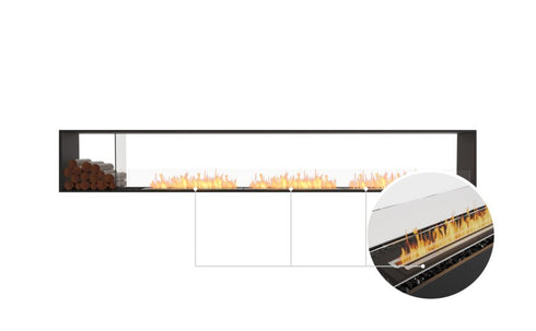 Ecosmart Fire Flex 140DB.BX1 Double Sided Fireplace Insert - Black Finish / Black Burner - ESF.FX.140DB.BX1.B