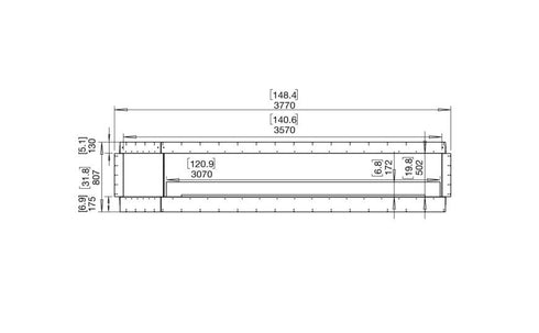 Ecosmart Fire Flex 140DB.BX1 Double Sided Fireplace Insert - Black Finish / Black Burner - ESF.FX.140DB.BX1.B