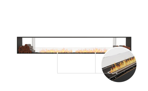 Ecosmart Fire Flex 140DB.BX2 Double Sided Fireplace Insert - Black Finish / Black Burner - ESF.FX.140DB.BX2.B