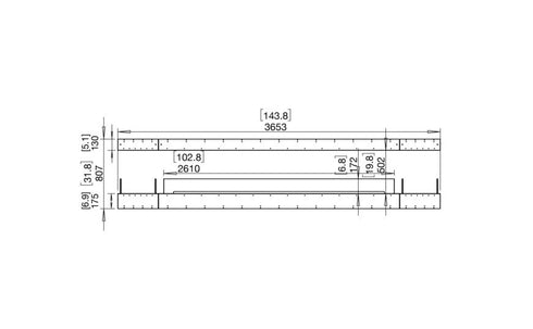 Ecosmart Fire Flex 140IL.BX2 Island Fireplace Insert - Black Finish / Stainless Steel Burner - ESF.FX.140IL.BX2