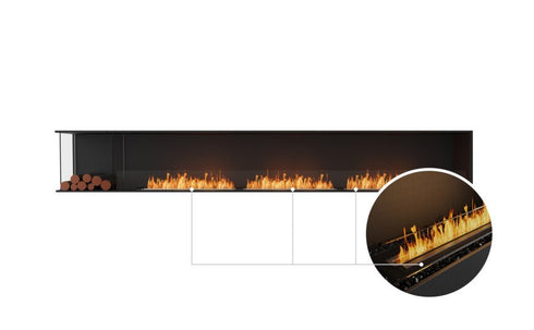 Ecosmart Fire Flex 140LC.BXL Left Corner Fireplace Insert - Black Finish / Black Burner - ESF.FX.140LC.BXL.B