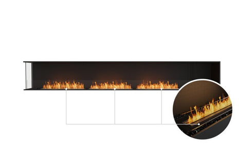 Ecosmart Fire Flex 140LC.BXR Left Corner Fireplace Insert - Black Finish / Black Burner - ESF.FX.140LC.BXR.B