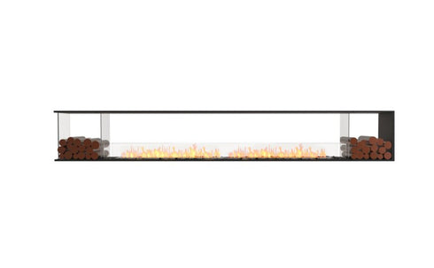 Ecosmart Fire Flex 140PN.BX2 Peninsula Fireplace Insert - Black Finish / Stainless Steel Burner - ESF.FX.140PN.BX2