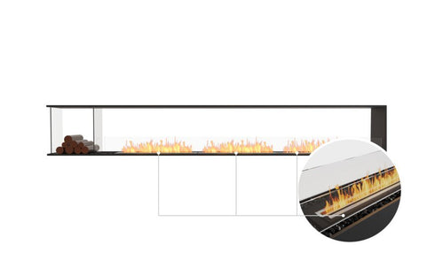 Ecosmart Fire Flex 140PN.BXL Peninsula Fireplace Insert - Black Finish / Black Burner - ESF.FX.140PN.BXL.B