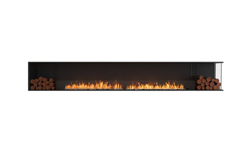 Ecosmart Fire Flex 140RC.BX2 Right Corner Fireplace Insert - Black Finish / Stainless Steel Burner - ESF.FX.140RC.BX2