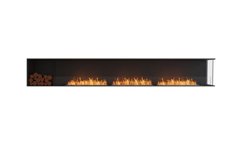 Ecosmart Fire Flex 140RC.BXL Right Corner Fireplace Insert - Black Finish / Stainless Steel Burner - ESF.FX.140RC.BXL