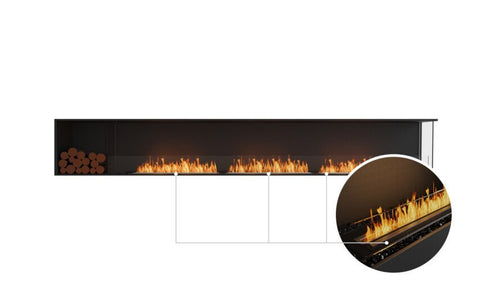 Ecosmart Fire Flex 140RC.BXL Right Corner Fireplace Insert - Black Finish / Black Burner - ESF.FX.140RC.BXL.B