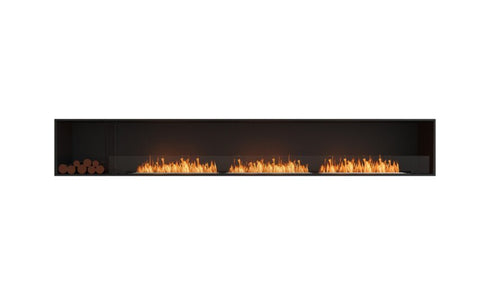 Ecosmart Fire Flex 140SS.BXL Single Sided Fireplace Insert - Black Finish / Stainless Steel Burner - ESF.FX.140SS.BXL