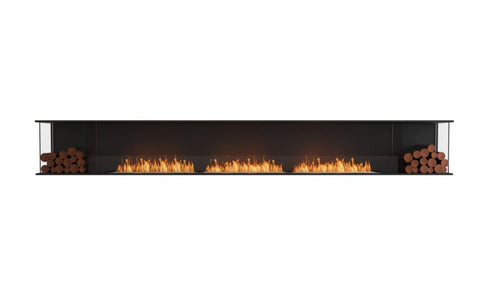 Ecosmart Fire Flex 158BY.BX2 Bay Fireplace Insert - Black Finish / Stainless Steel Burner - ESF.FX.158BY.BX2