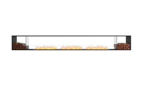 Ecosmart Fire Flex 158DB.BX2 Double Sided Fireplace Insert - Black Finish / Stainless Steel Burner - ESF.FX.158DB.BX2
