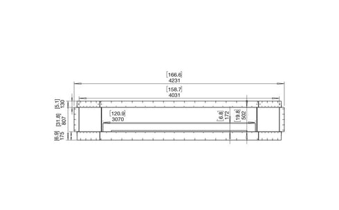 Ecosmart Fire Flex 158DB.BX2 Double Sided Fireplace Insert - Black Finish / Stainless Steel Burner - ESF.FX.158DB.BX2