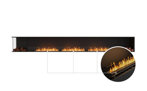 Ecosmart Fire Flex 158LC.BX2 Left Corner Fireplace Insert - Black Finish / Black Burner - ESF.FX.158LC.BX2.B
