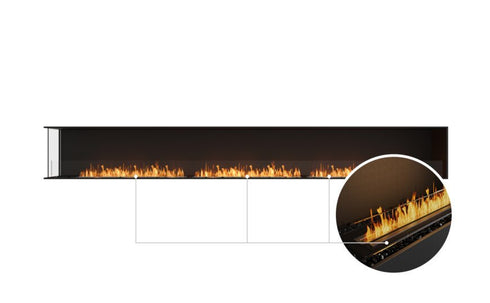 Ecosmart Fire Flex 158LC Left Corner Fireplace Insert - Black Finish / Black Burner - ESF.FX.158LC.B