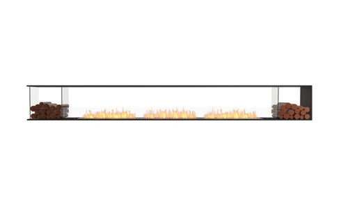 Ecosmart Fire Flex 158PN.BX2 Peninsula Fireplace Insert - Black Finish / Stainless Steel Burner - ESF.FX.158PN.BX2