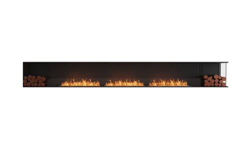 Ecosmart Fire Flex 158RC.BX2 Right Corner Fireplace Insert - Black Finish / Stainless Steel Burner - ESF.FX.158RC.BX2