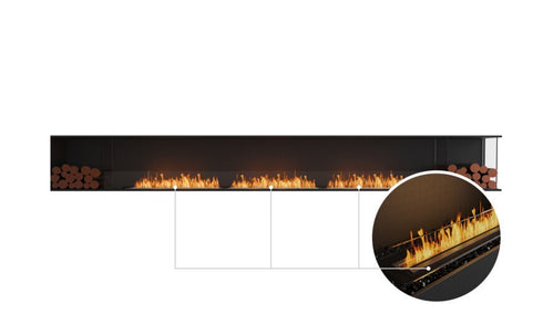 Ecosmart Fire Flex 158RC.BX2 Right Corner Fireplace Insert - Black Finish / Black Burner - ESF.FX.158RC.BX2.B