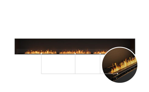 Ecosmart Fire Flex 158SS Single Sided Fireplace Insert - Black Finish / Black Burner - ESF.FX.158SS.B