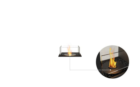 Ecosmart Fire Flex 18BN Bench Fireplace Insert - Black Finish / Black Burner - ESF.FX.18BN.B