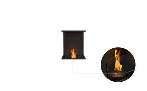 Ecosmart Fire Flex 18BY Bay Fireplace Insert - Black Finish / Black Burner - ESF.FX.18BY.B