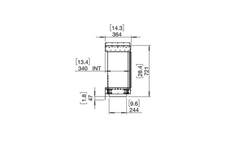 Ecosmart Fire Flex 18BY Bay Fireplace Insert - Black Finish / Stainless Steel Burner - ESF.FX.18BY