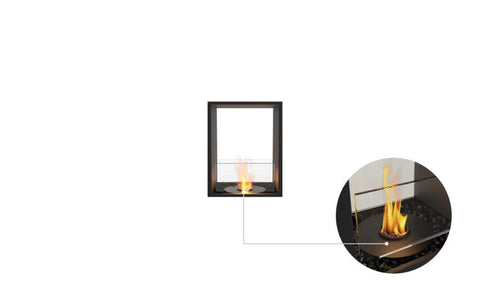 Ecosmart Fire Flex 18DB Double Sided Fireplace Insert - Black Finish / Black Burner - ESF.FX.18DB.B