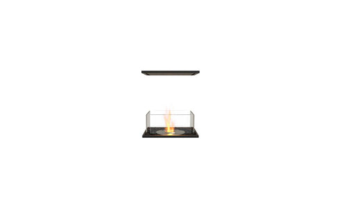 Ecosmart Fire Flex 18IL Island Fireplace Insert - Black Finish / Stainless Steel Burner - ESF.FX.18IL