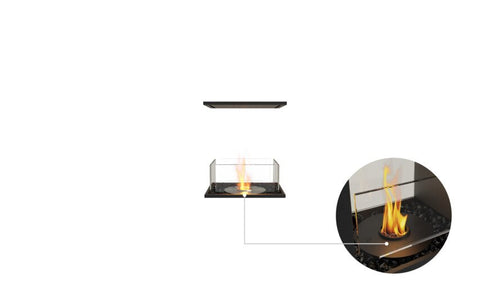 Ecosmart Fire Flex 18IL Island Fireplace Insert - Black Finish / Black Burner - ESF.FX.18IL.B