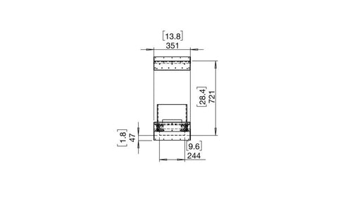 Ecosmart Fire Flex 18IL Island Fireplace Insert - Black Finish / Stainless Steel Burner - ESF.FX.18IL