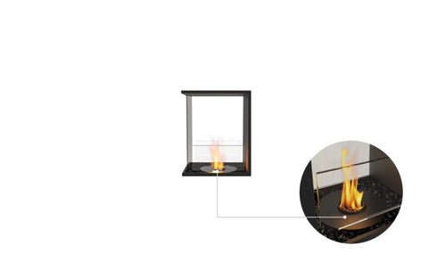 Ecosmart Fire Flex 18PN Peninsula Fireplace Insert - Black Finish / Black Burner - ESF.FX.18PN.B