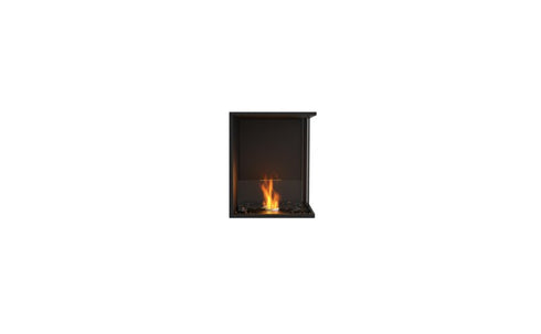 Ecosmart Fire Flex 18RC Right Corner Fireplace Insert - Black Finish / Stainless Steel Burner - ESF.FX.18RC