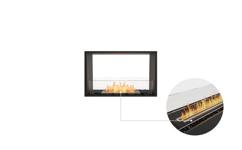 Ecosmart Fire Flex 32DB Double Sided Fireplace Insert - Black Finish / Black Burner - ESF.FX.32DB.B