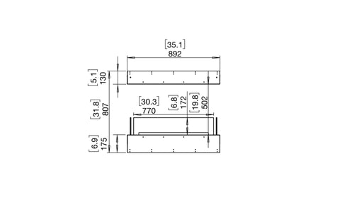 Ecosmart Fire Flex 32IL Island Fireplace Insert - Black Finish / Stainless Steel Burner - ESF.FX.32IL