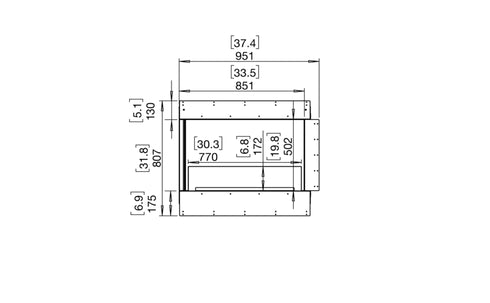 Ecosmart Fire Flex 32LC Left Corner Fireplace Insert - Black Finish / Stainless Steel Burner - ESF.FX.32LC