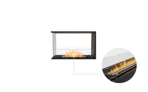 Ecosmart Fire Flex 32PN Peninsula Fireplace Insert - Black Finish / Black Burner - ESF.FX.32PN.B