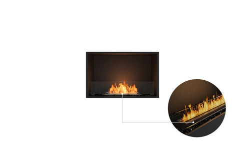 Ecosmart Fire Flex 32SS Single Sided Fireplace Insert - Black Finish / Black Burner - ESF.FX.32SS.B