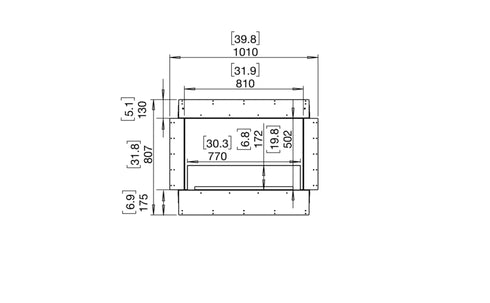 Ecosmart Fire Flex 32SS Single Sided Fireplace Insert - Black Finish / Stainless Steel Burner - ESF.FX.32SS