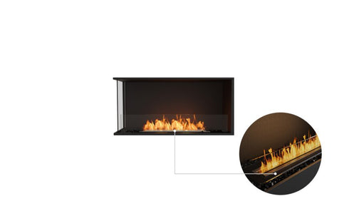 Ecosmart Fire Flex 42LC Left Corner Fireplace Insert - Black Finish / Black Burner - ESF.FX.42LC.B