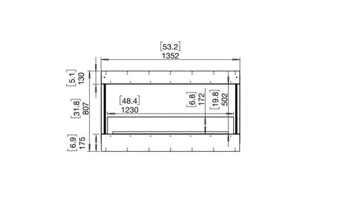 Ecosmart Fire Flex 50BY Bay Fireplace Insert - Black Finish / Stainless Steel Burner - ESF.FX.50BY