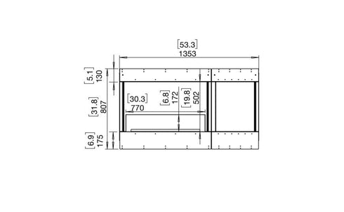 Ecosmart Fire Flex 50BY.BXR Bay Fireplace Insert - Black Finish / Black Burner - ESF.FX.50BY.BXR.B