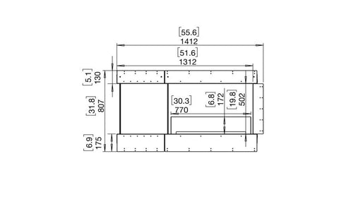 Ecosmart Fire Flex 50PN.BXL Peninsula Fireplace Insert - Black Finish / Black Burner - ESF.FX.50PN.BXL.B