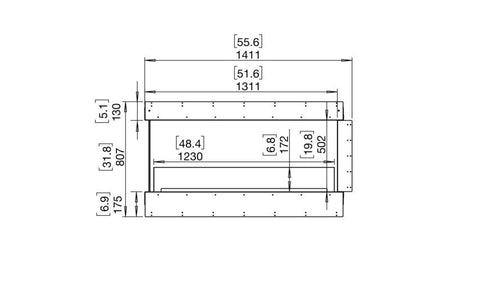 Ecosmart Fire Flex 50PN Peninsula Fireplace Insert - Black Finish / Black Burner - ESF.FX.50PN.B