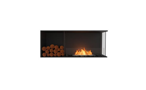 Ecosmart Fire Flex 50RC.BXL Right Corner Fireplace Insert - Black Finish / Stainless Steel Burner - ESF.FX.50RC.BXL