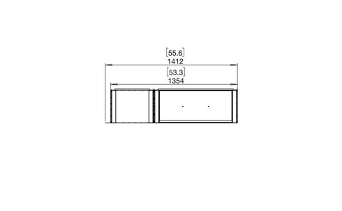 Ecosmart Fire Flex 50RC.BXL Right Corner Fireplace Insert - Black Finish / Stainless Steel Burner - ESF.FX.50RC.BXL
