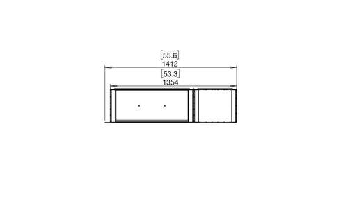 Ecosmart Fire Flex 50RC.BXR Right Corner Fireplace Insert - Black Finish / Stainless Steel Burner - ESF.FX.50RC.BXR