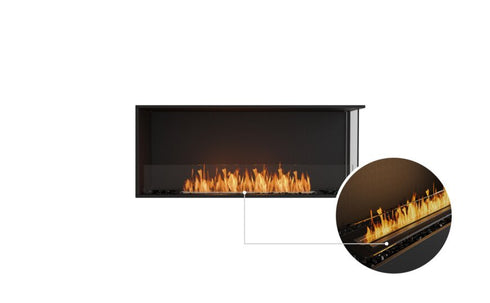 Ecosmart Fire Flex 50RC Right Corner Fireplace Insert - Black Finish / Black Burner - ESF.FX.50RC.B