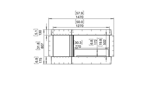 Ecosmart Fire Flex 50SS.BXL Single Sided Fireplace Insert - Black Finish / Stainless Steel Burner - ESF.FX.50SS.BXL