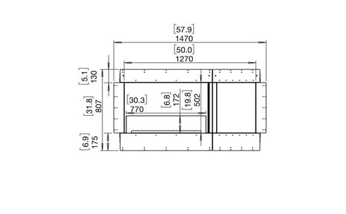 Ecosmart Fire Flex 50SS.BXR Single Sided Fireplace Insert - Black Finish / Stainless Steel Burner - ESF.FX.50SS.BXR