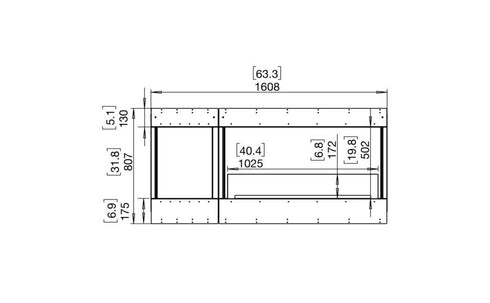 Ecosmart Fire Flex 60BY.BXL Bay Fireplace Insert - Black Finish / Stainless Steel Burner - ESF.FX.60BY.BXL