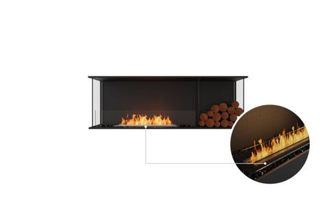 Ecosmart Fire Flex 60BY.BXR Bay Fireplace Insert - Black Finish / Black Burner - ESF.FX.60BY.BXR.B